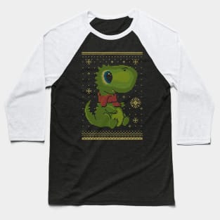 Christmas baby T-rex - ugly sweater Baseball T-Shirt